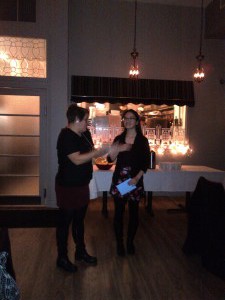 Literary Arts Windsor board member Vanessa Shields with Amy Liu
