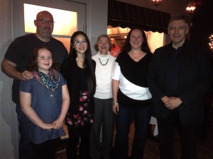The late Jean Foster was represented by her daughter, Leanne, son-in-law, Ken,  and granddaughter Paige. Also pictured LAW Board president Lenore Langs and judge Karl Jirgens
